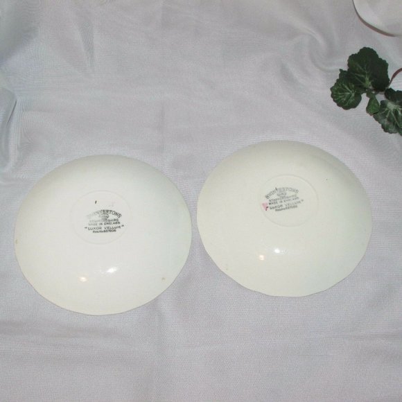 2 Swinnerton's Luxor Vellum Saucers for Coffee Cup or Teacup Vintage Pink Roses - Picture 3 of 5